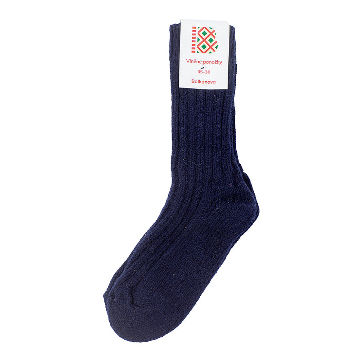 Socken aus dicker Wolle 100% Merinowolle, dunkelblau