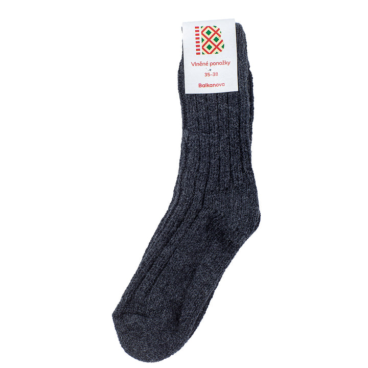Socken aus dicker Wolle 100% Merinowolle, anthrazit