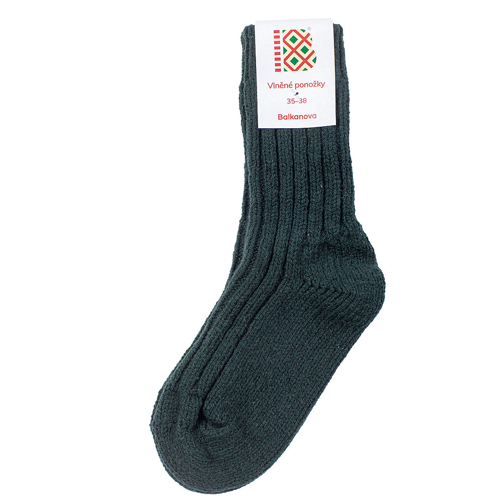 Socken aus dicker Wolle 100% Merinowolle, grün