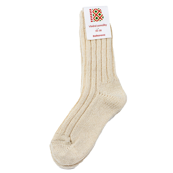 Socken aus dicker Wolle 100% Merinowolle, weiß