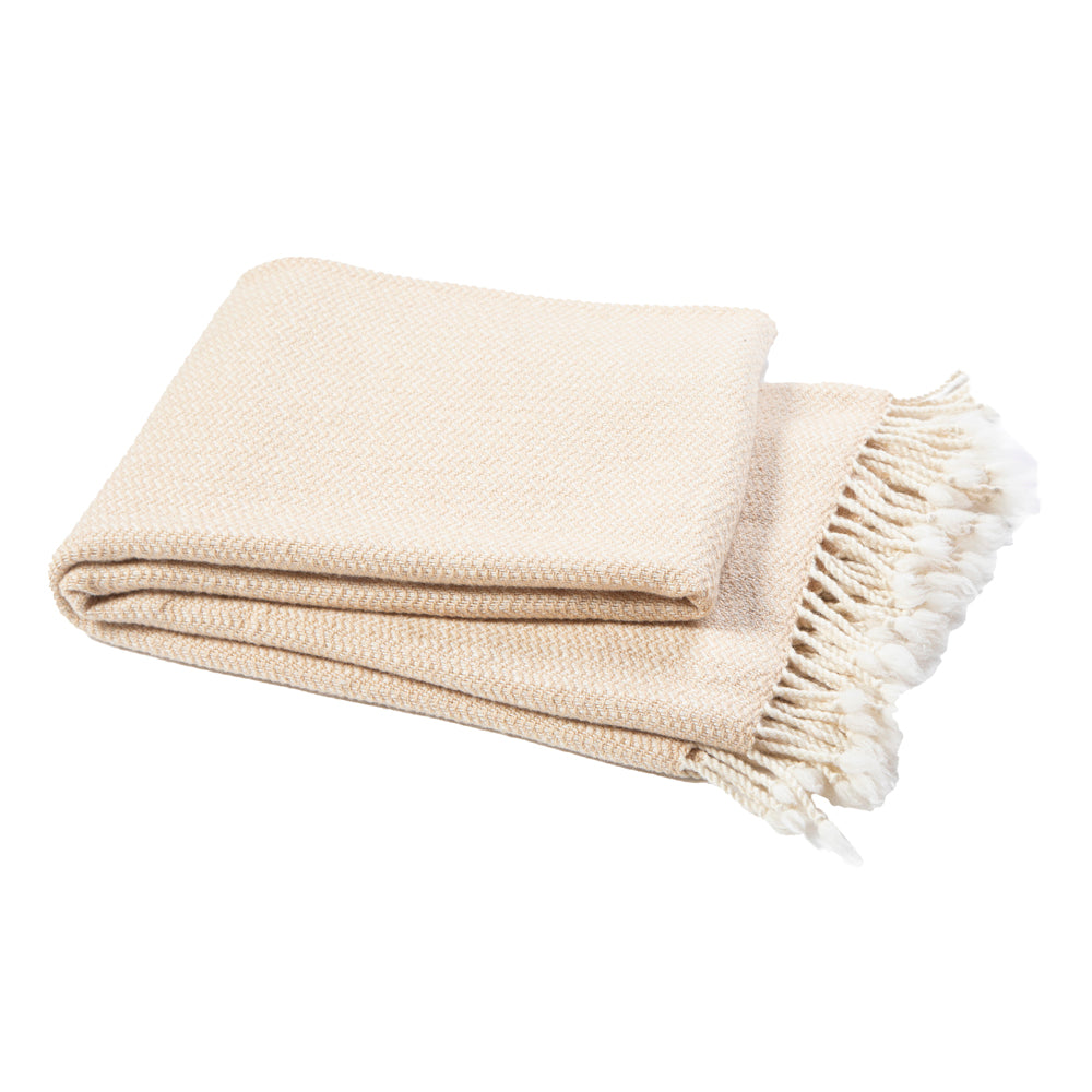 Marina Merino Wool Blanket – Beige, Extra Soft-Balkanova