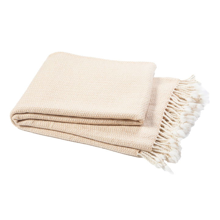 Marina Merino Wool Blanket – Beige, Extra Soft-Balkanova