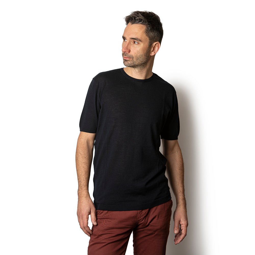 Men's merino wool shirt I - dark blue-Balkanova