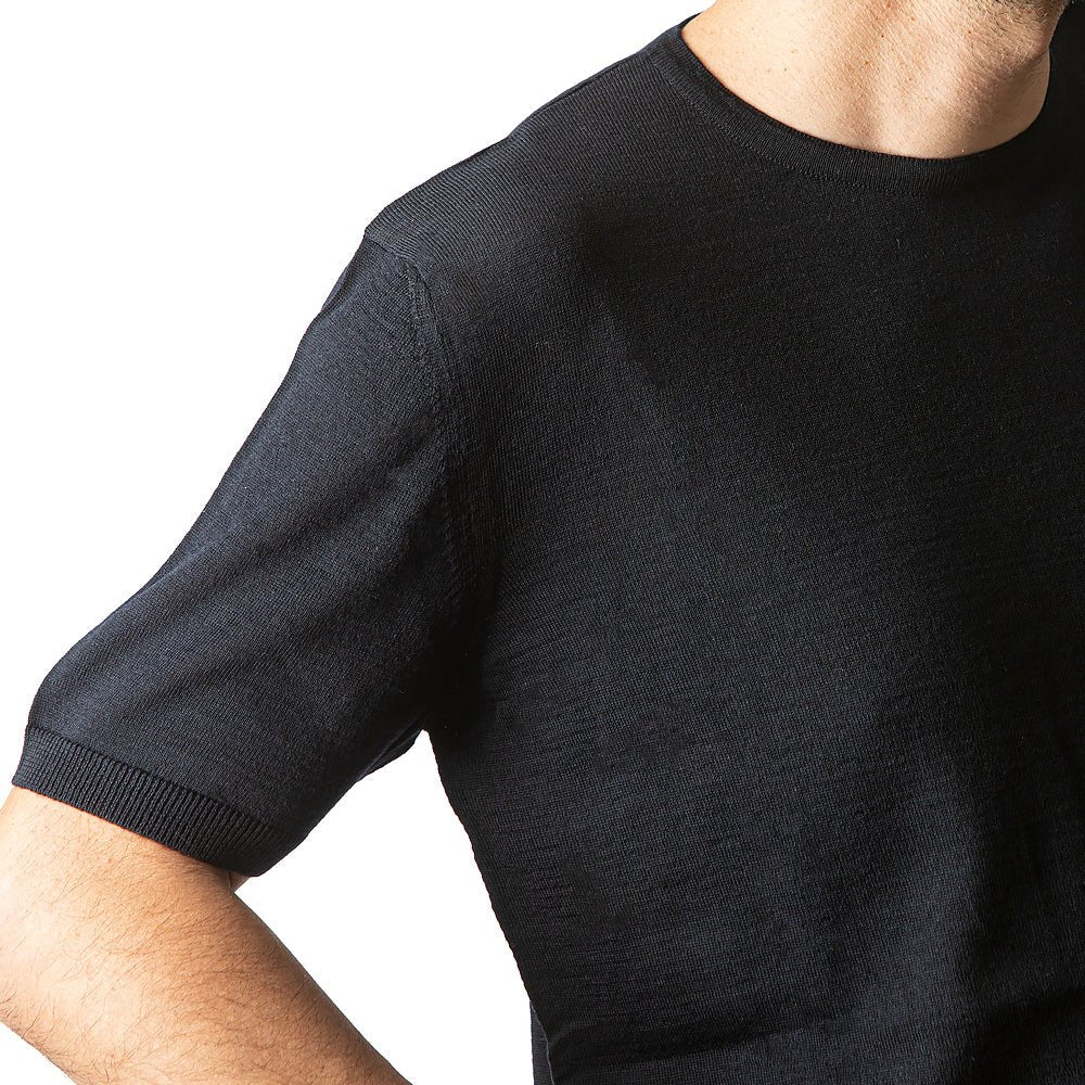 Men's merino wool shirt I - dark blue-Balkanova