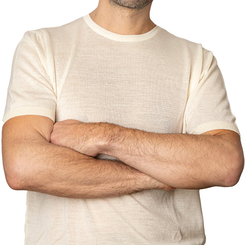Men's merino wool shirt II - white-Balkanova
