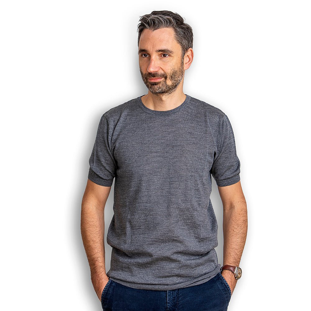 Men's merino wool shirt III - anthracite-Balkanova