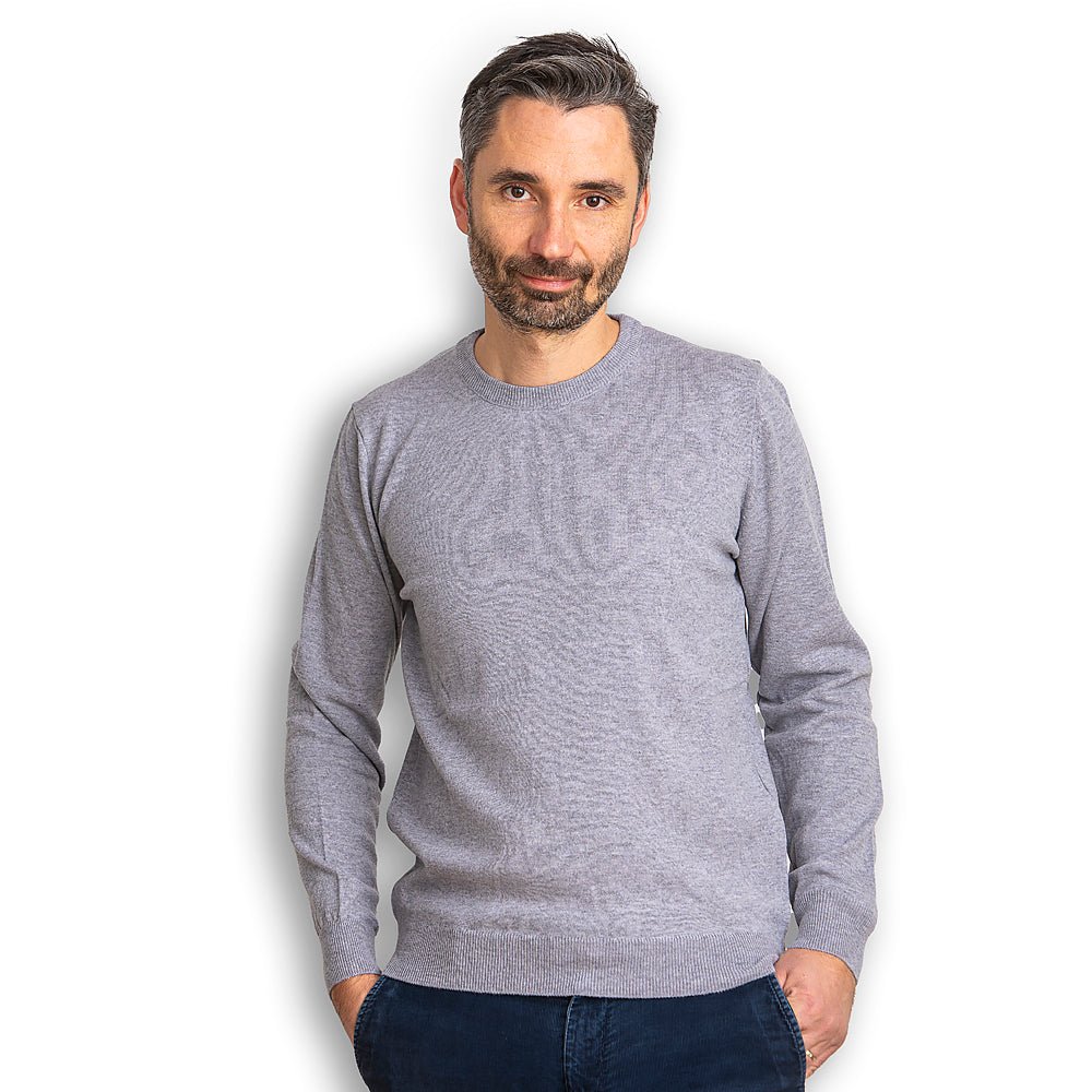 Men's merino wool sweater IV - light grey-Balkanova