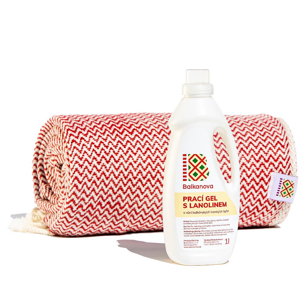 Waschgel mit Lanolin für Wolle 1000 ml mit dem Duft der Bergkräuter des Balkans