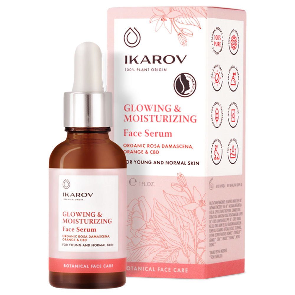 Natural revitalizing and nourishing skin serum with organic Rosa Damascena extract, neroli and CBD for mature and dry skin-Balkanova