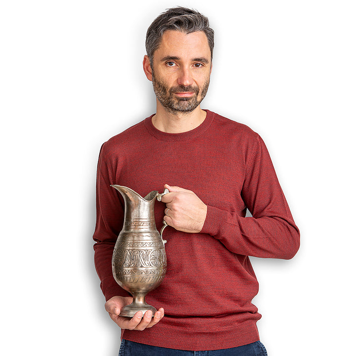 Herren Pullover aus Merinowolle III - bordeauxrot