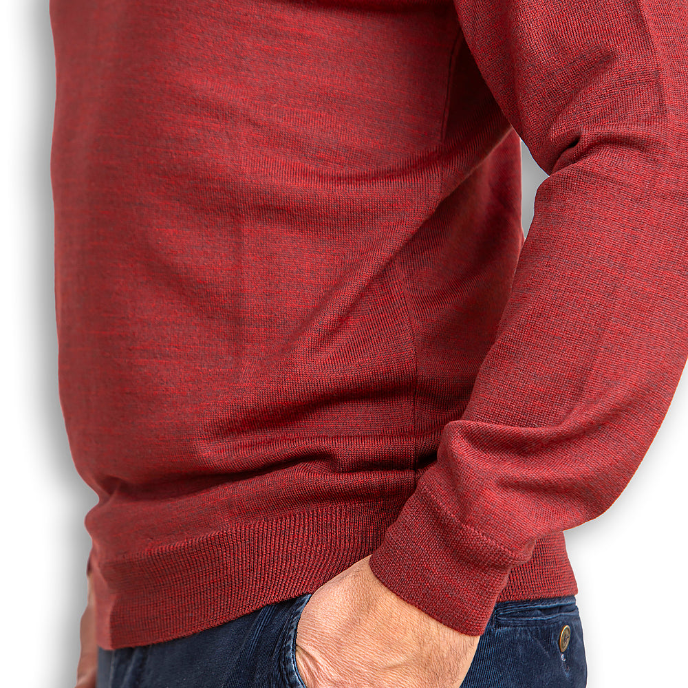 Herren Pullover aus Merinowolle III - bordeauxrot