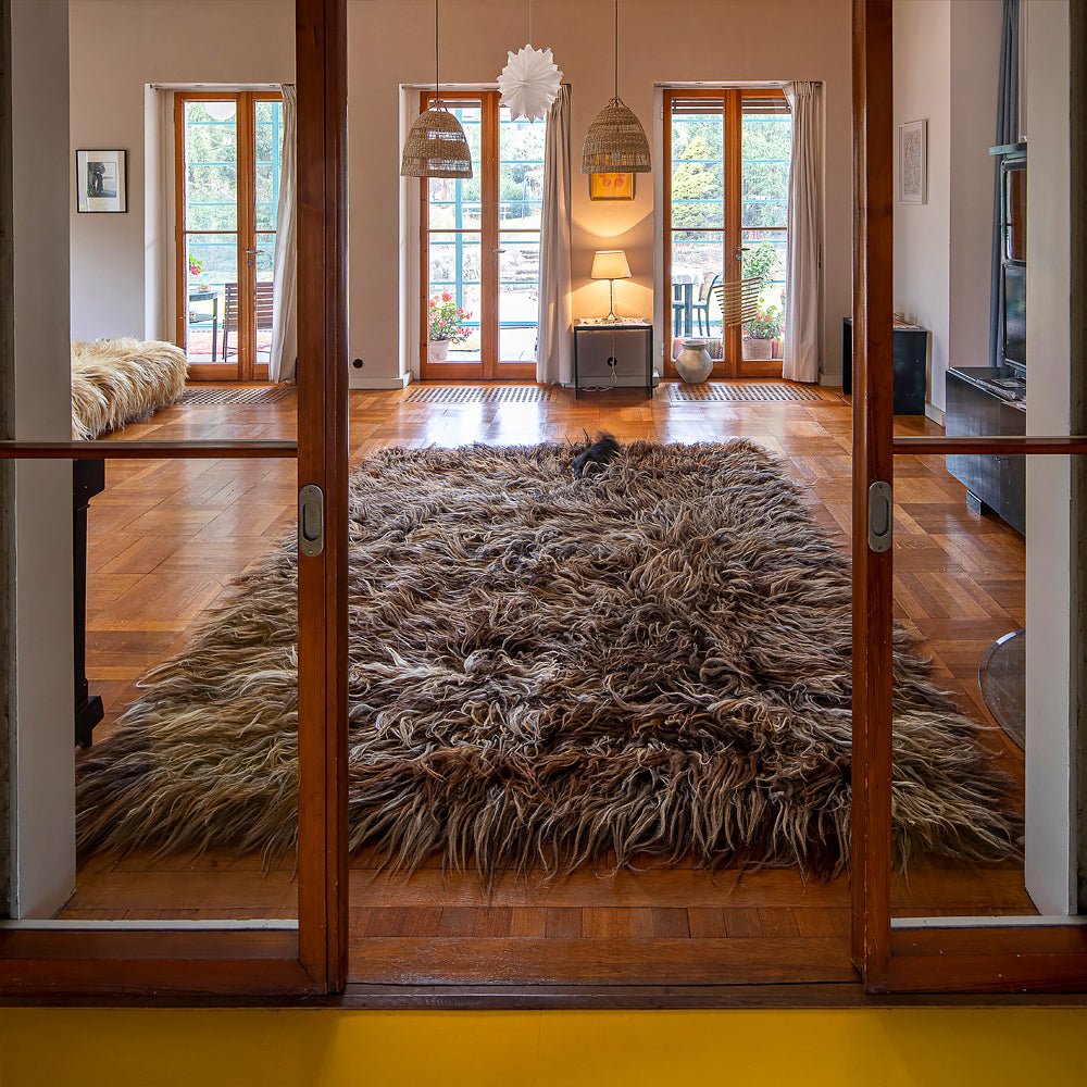 Hand-knotted carpet Halishte of grey and dark wool V