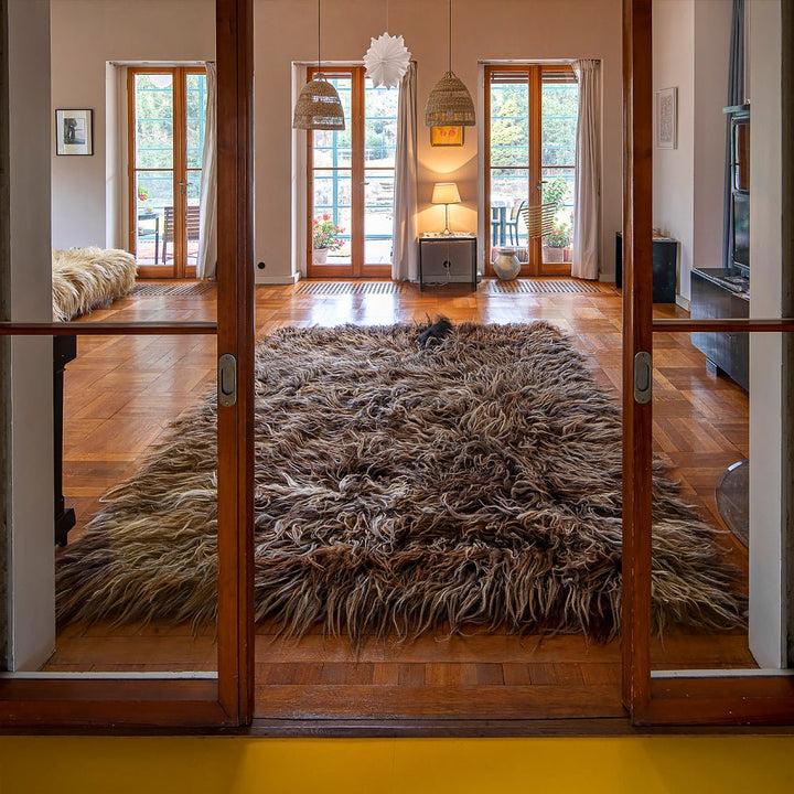 Hand-knotted carpet Halishte of grey and dark wool V