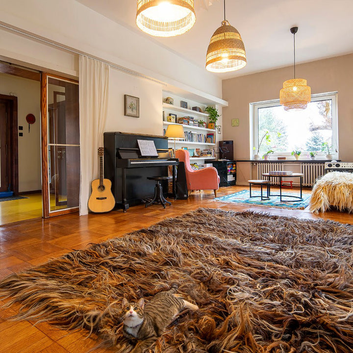 Hand-knotted carpet Halishte of grey and dark wool V