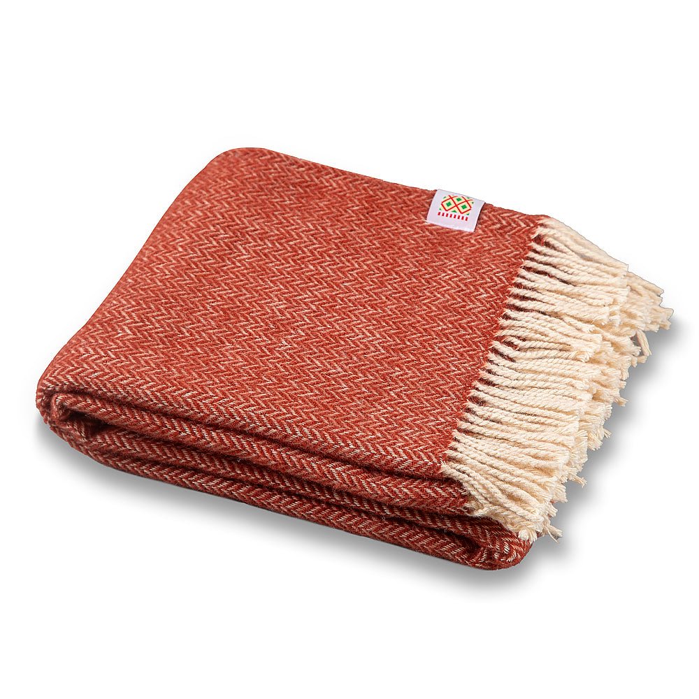 Wool blanket Elma V - burgundy-Balkanova