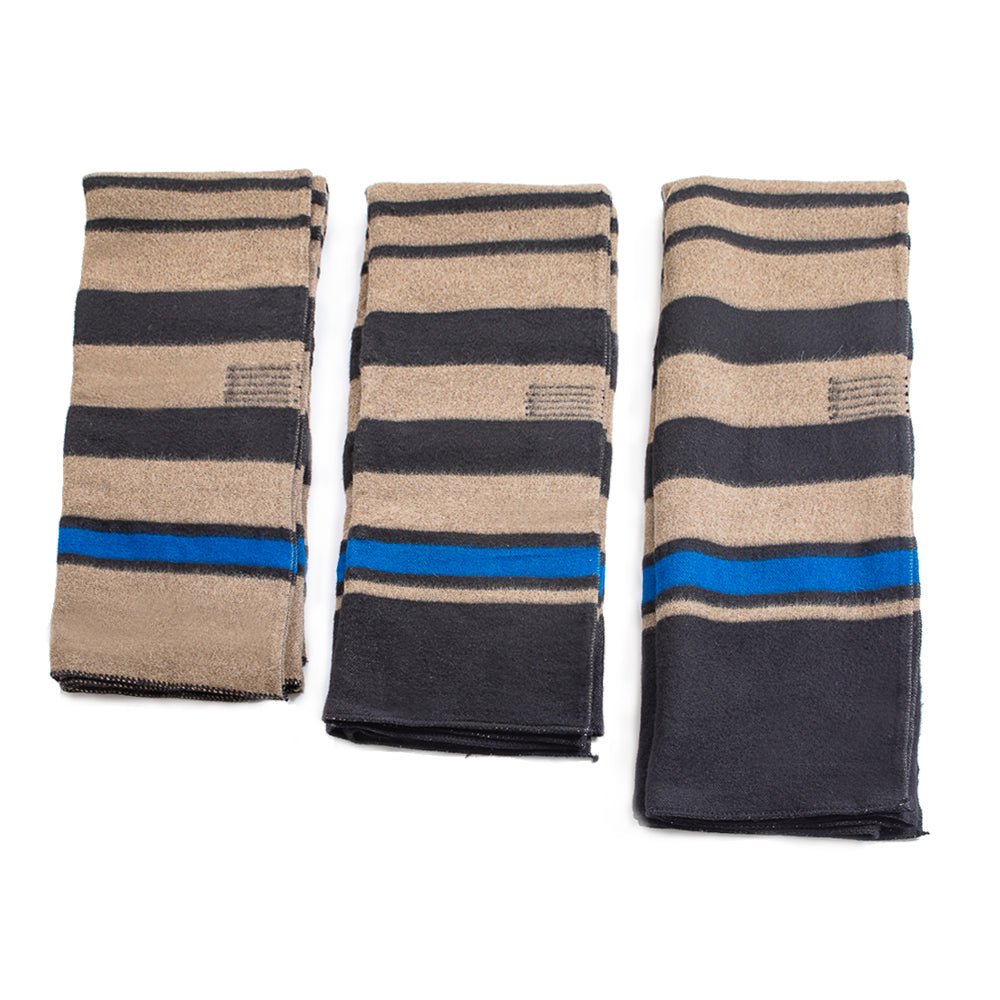 Strong woolen blanket Rainbow XX – C – dark variant Fort Union with a thicker gray stripe on both ends-Balkanova