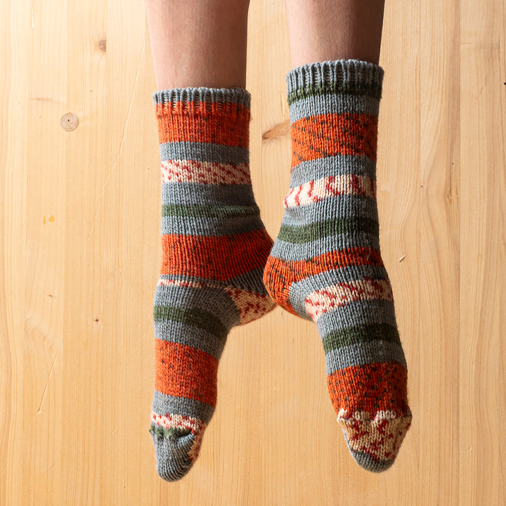Set mit 5 Paar bunten Wollsocken aus 80% Merinowolle