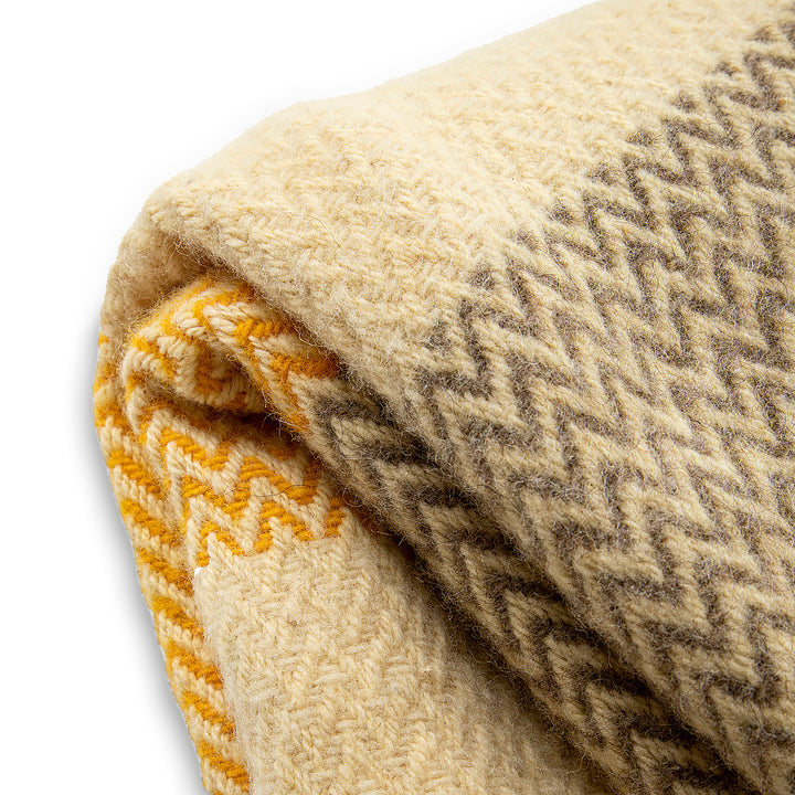 Vlněná deka Karandila XVII se žlutými a šedými pruhy-Balkanova