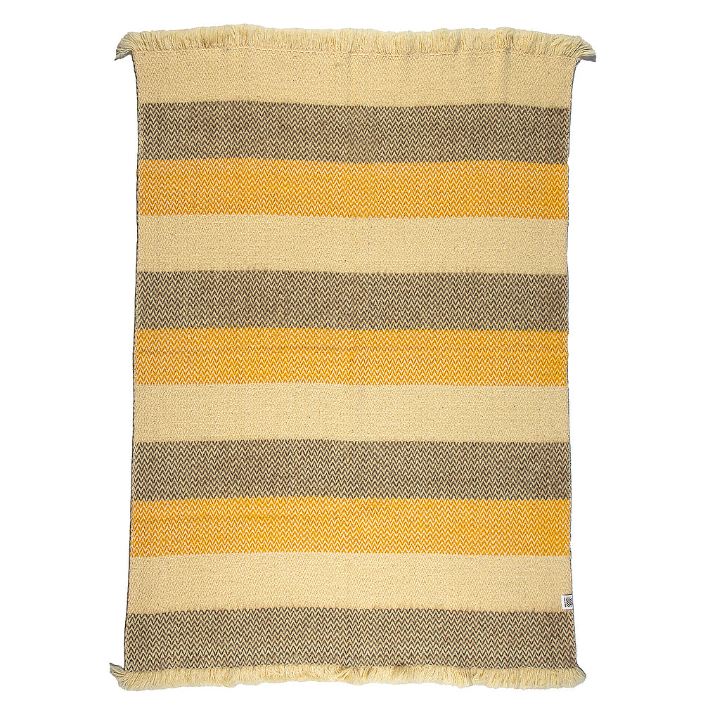 Vlněná deka Karandila XVII se žlutými a šedými pruhy-Balkanova