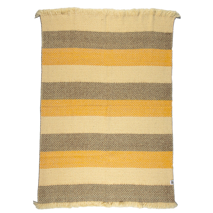 Vlněná deka Karandila XVII se žlutými a šedými pruhy-Balkanova