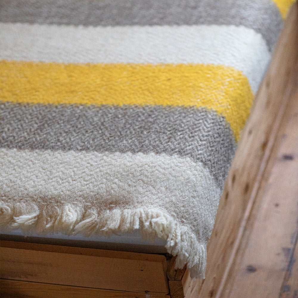 Vlněná deka Karandila XVII se žlutými a šedými pruhy-Balkanova