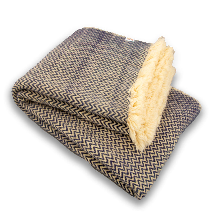 Woolen bedspread Karandila XI blue, EXTRA LARGE