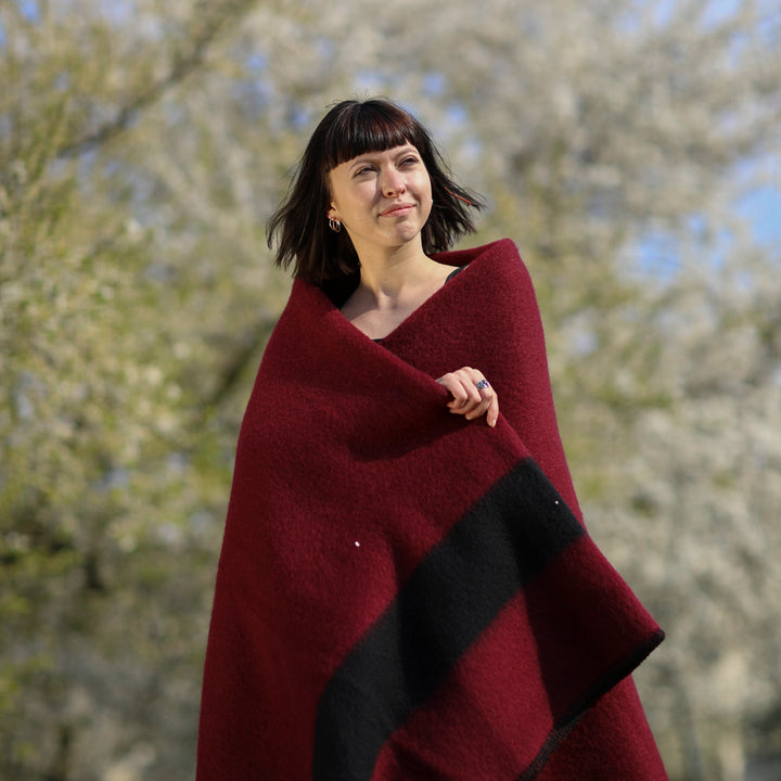 wool blanket in the spring