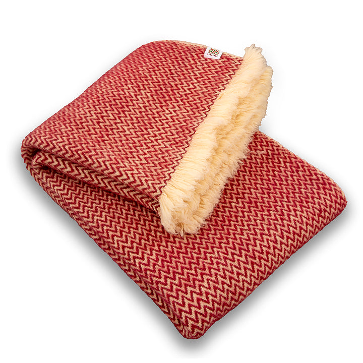 Wool bedspread Karandila XX burgundy