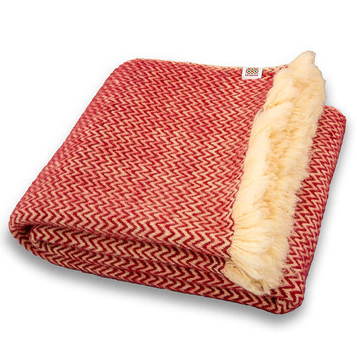 Wool bedspread Karandila XX burgundy