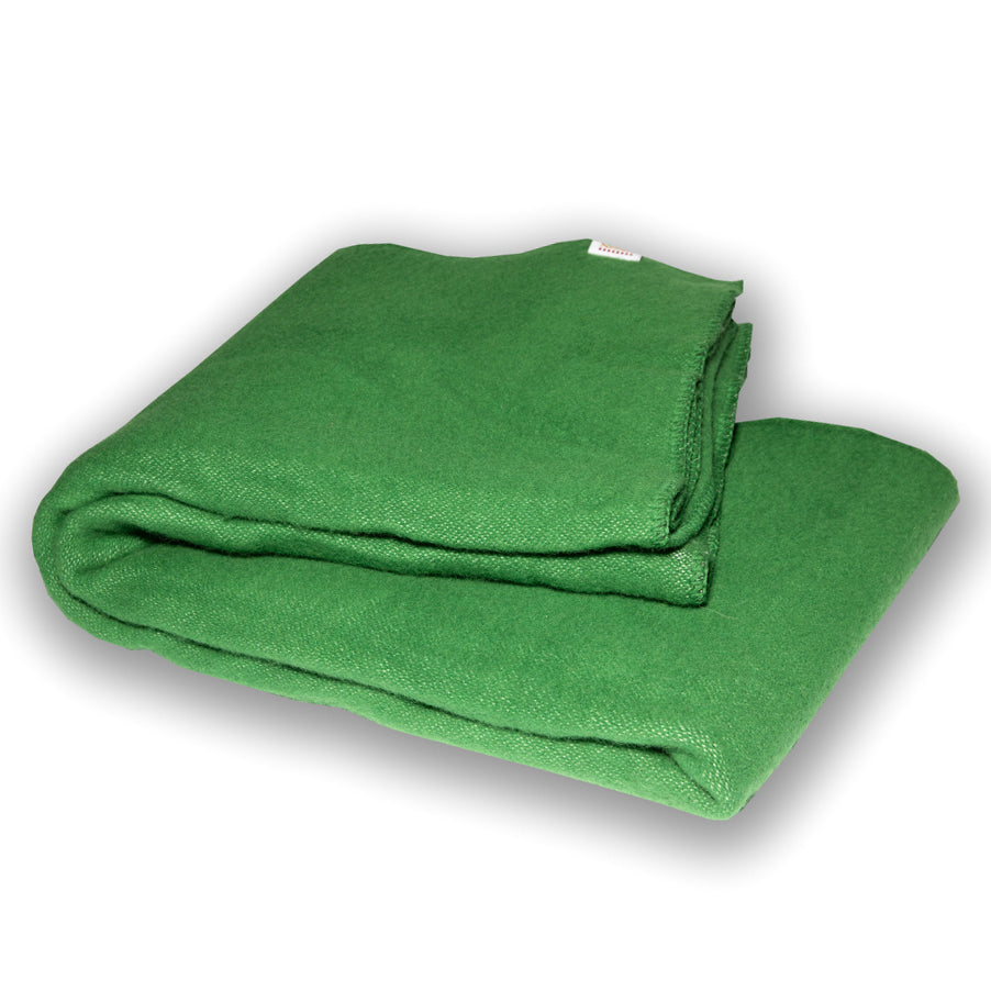 thick woolen blanket green - Balkanova