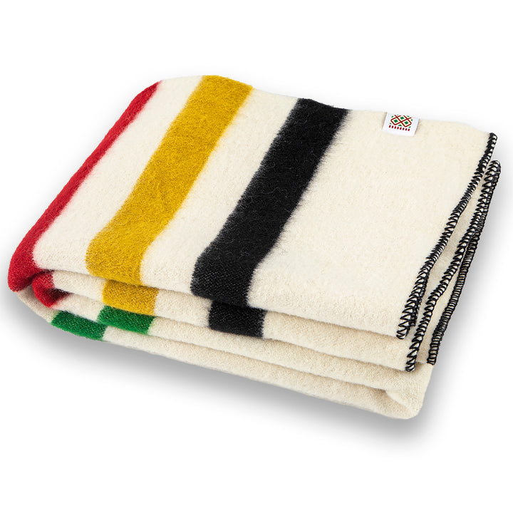 Dicke Wolldecke Rainbow I - iris LONG