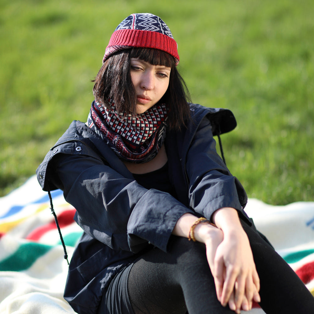 wool blanket and girl
