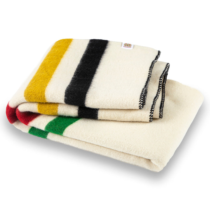 Dicke Wolldecke Rainbow I - iris LONG