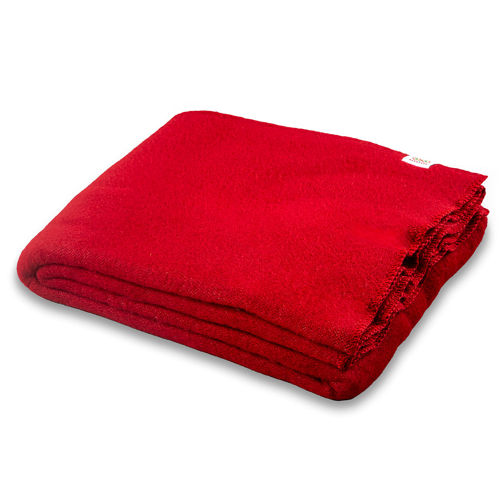 Dicke Wolldecke Rainbow IX - rot