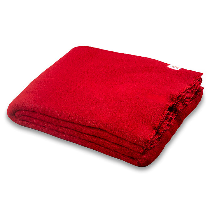 Dicke Wolldecke Rainbow IX - rot