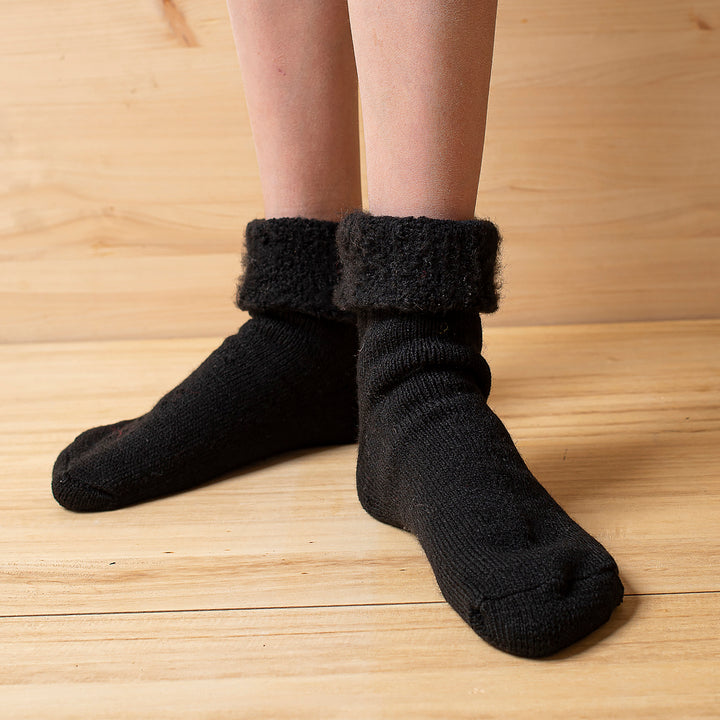 Wollsocken "Linsen" - schwarz