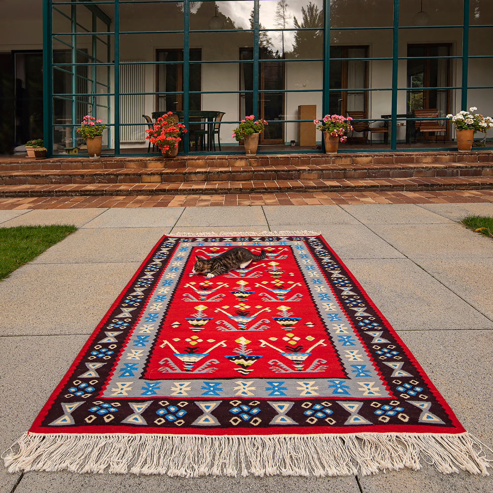 Woll-Kilim XII - Blumen im Topf