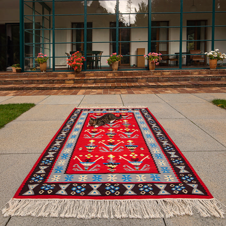 Woll-Kilim XII - Blumen im Topf