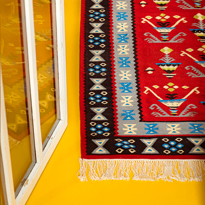 Woll-Kilim XII - Blumen im Topf