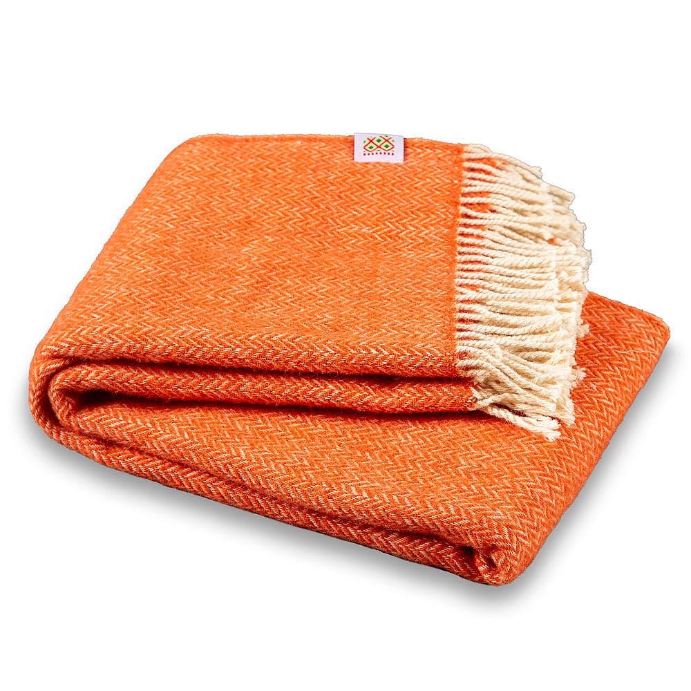 Wool blanket Elma II - orange-Balkanova