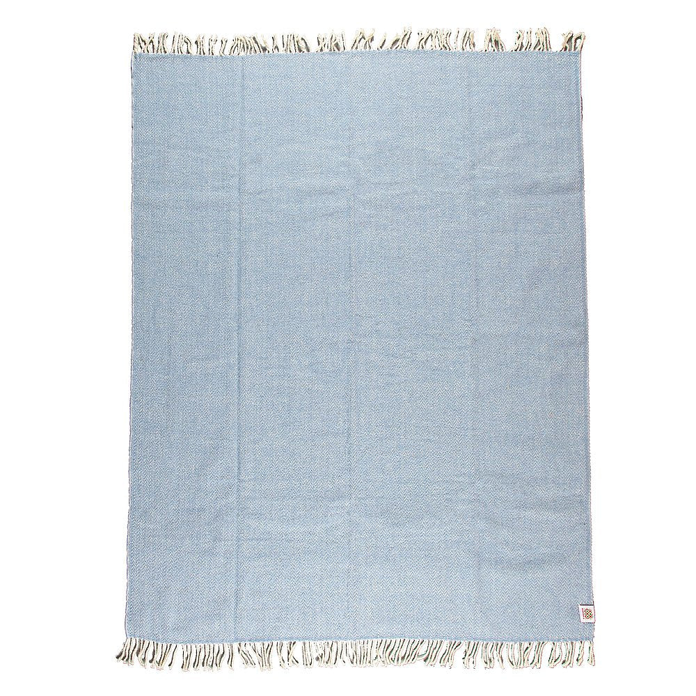 Wool blanket Elma VI - ice blue