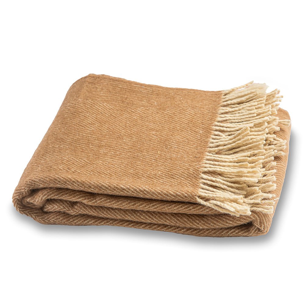 Wool blanket Elma XIV - sand yellow-Balkanova