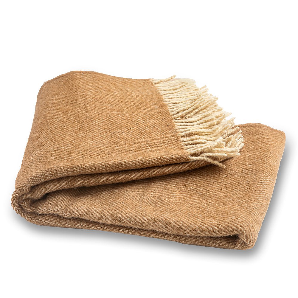 Wool blanket Elma XIV - sand yellow-Balkanova