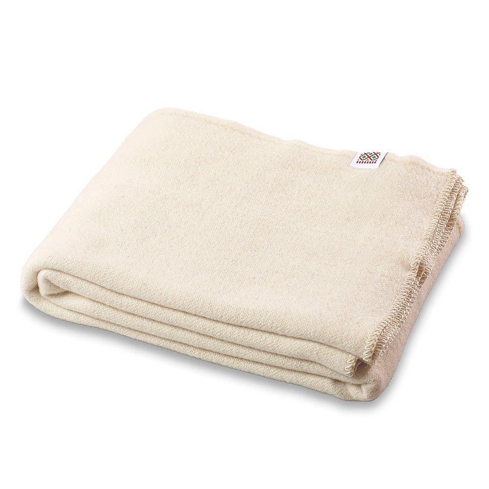 Wool blanket Gergana merino baby white II-Balkanova