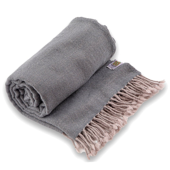 Wool blanket Kostadina merino - dark grey