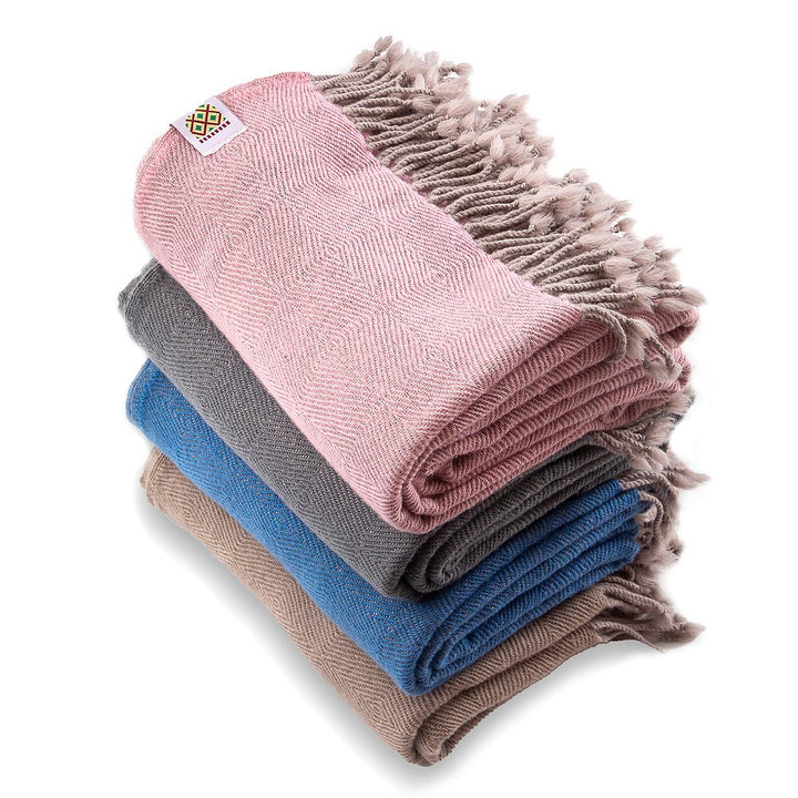 Wool blanket Kostadina merino - dark grey