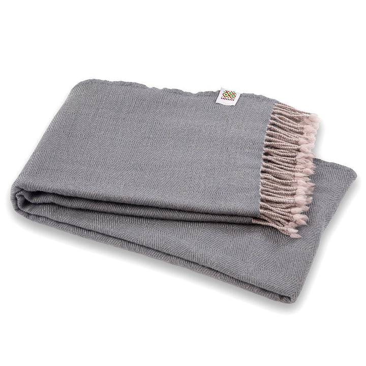 Wool blanket Kostadina merino - dark grey