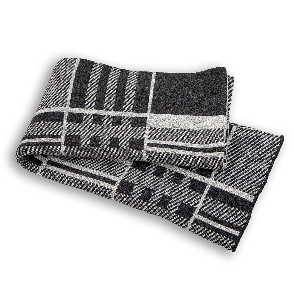 Wool scarf "Rodopa" - light and dark grey merino-Balkanova