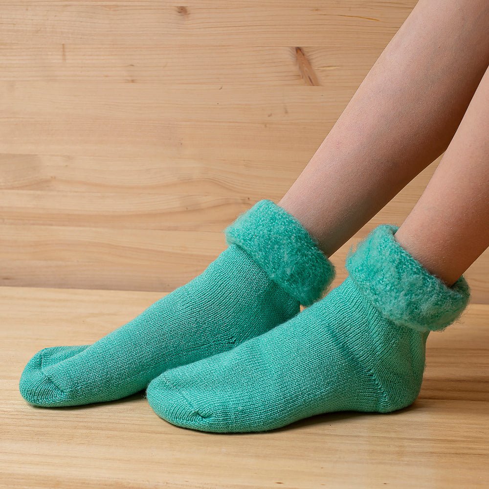 Hairy thick socks - turquoise-Balkanova