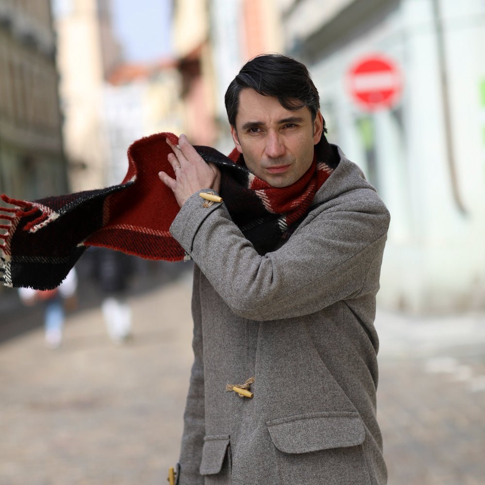 coat and scarf